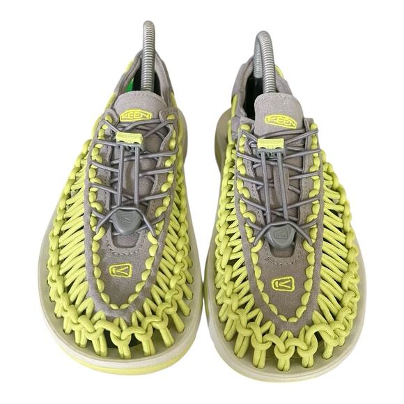 KEEN Sandals Women Size 8.5 Uneek Sport Sandals Gargoyle-Bright Chartreuse - Picture 2 of 6